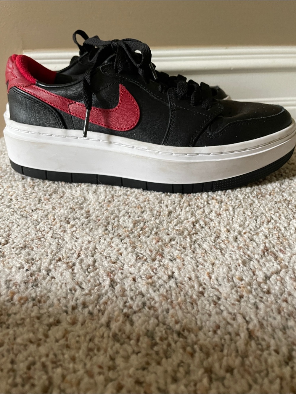 Nike Women’s Air Jordan Low Elevate Black and Red, size 7.5